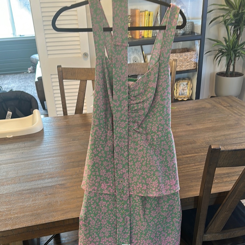 Showmeyourmumu Floral Pink and Green Dress (Cosmopolitan Midi)